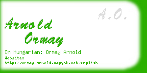 arnold ormay business card